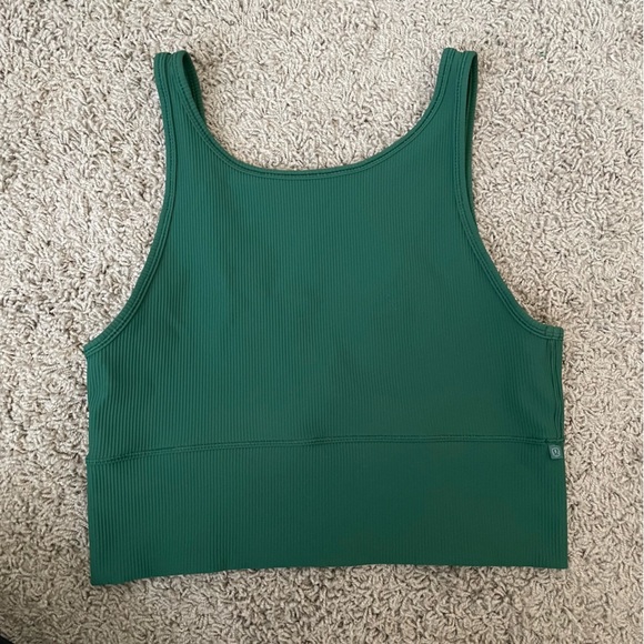 Lululemon Power Pivot tank top in everglade green ribbed size 10 - Picture 6 of 11